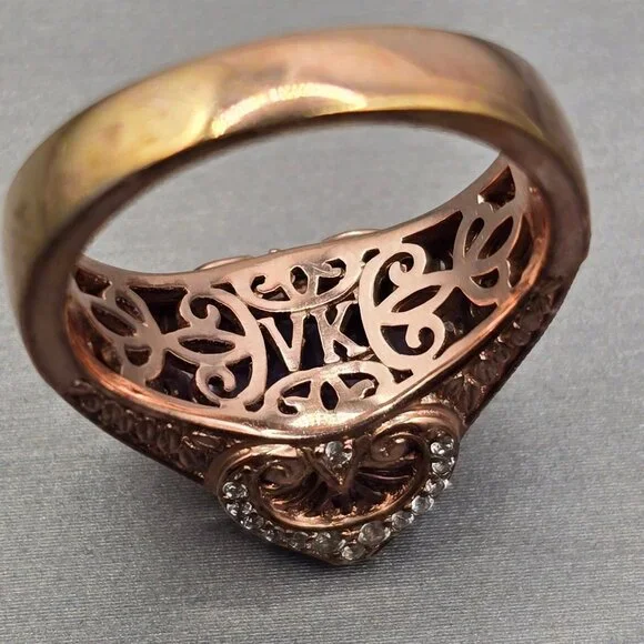 Vanna K Bella Luce Lavender Cushion Cut Ring 18k Rose Gold Over Silver Size 8 - Picture 5 of 13